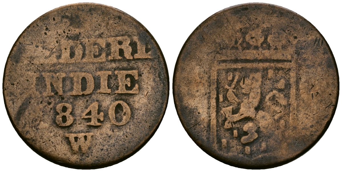 Нидерландская Ост-Индия 1 цент 1840 W KM 290 медь 4548-1121