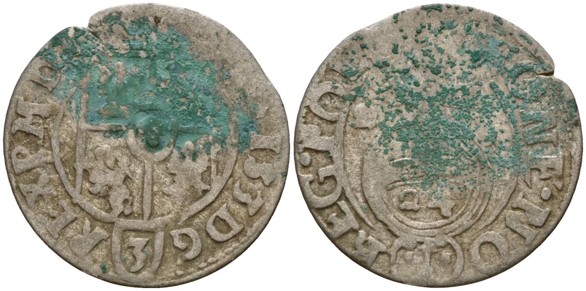 Польша 3 полкера (3 полторака - 1 крейцер) ND (1620-1627) Сигизмунд III Ваза (1587-1632) KM 41 серебро 4158-1052