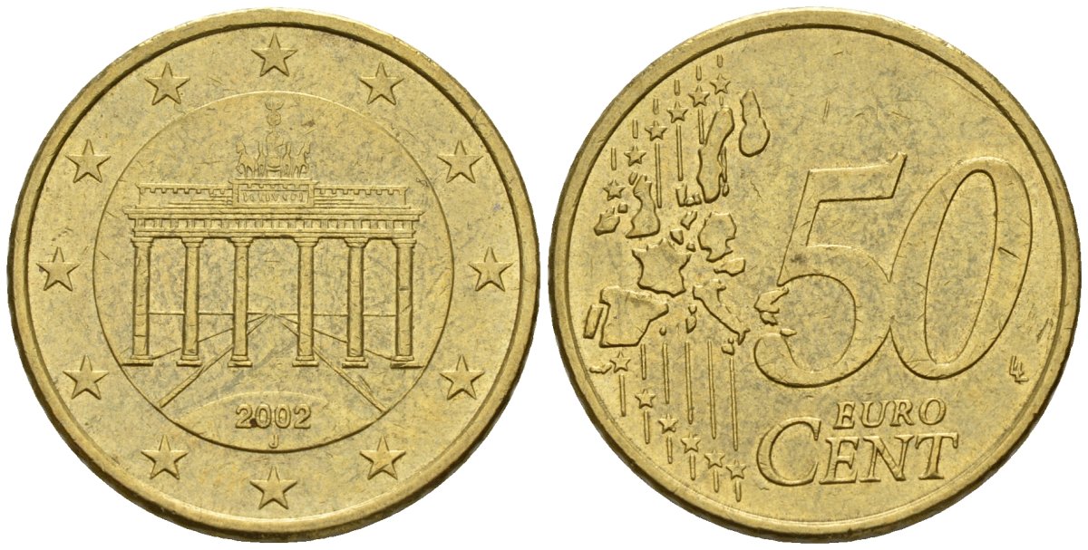 Германия 50 евроцентов 2002 KM 212 нордик 4146-1057