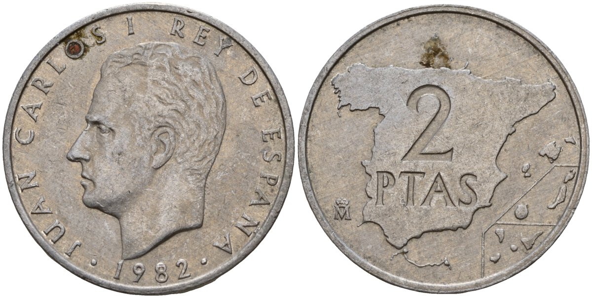 Испания 2 песеты 1982 Хуан Карлос I (1975 - 2001) KM 817 медно-никель 4156-232