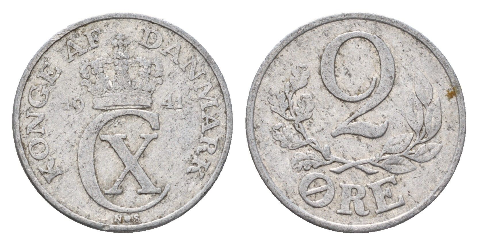 Дания 2 эре 1941 Кристиан X (1912-1947) KM 833 алюминий 4674-639