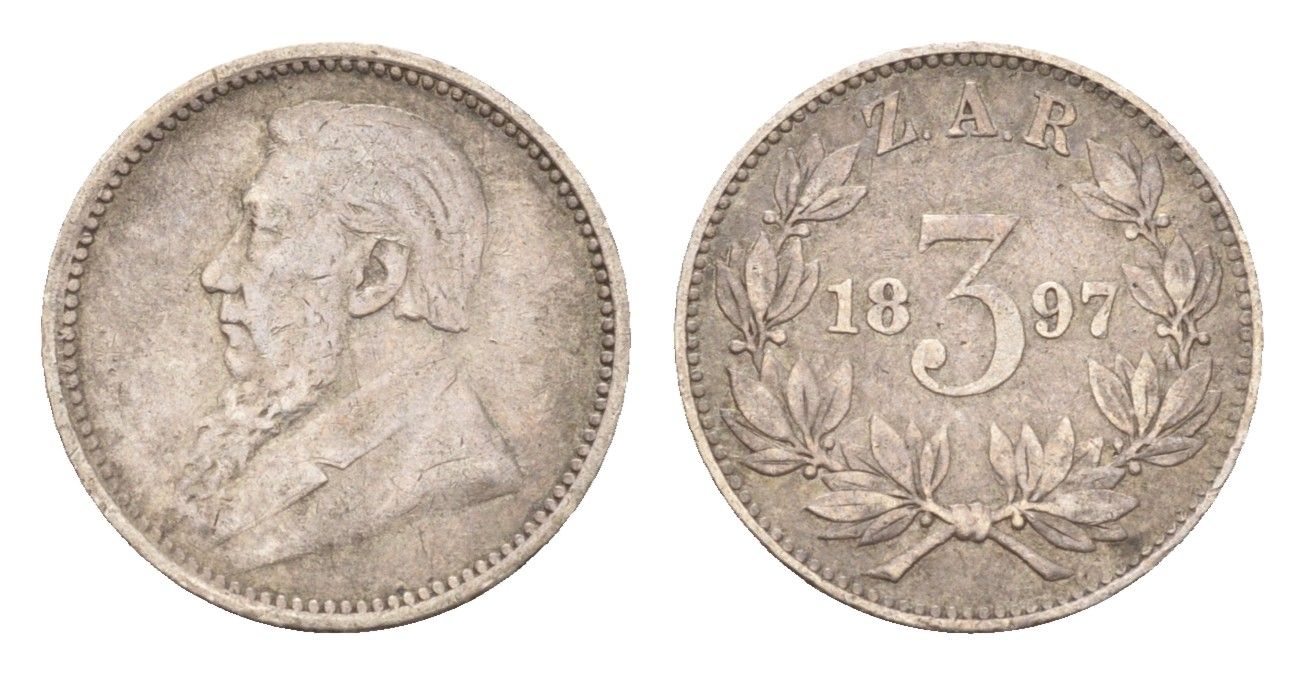ЮАР 3 пенса 1897 KM 3 серебро 4585-143