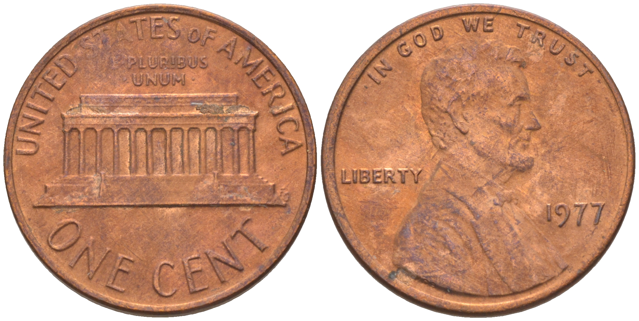 США 1 ЦЕНТ 1977 ЛИНКОЛЬН KM 201 медь цинк 188-211