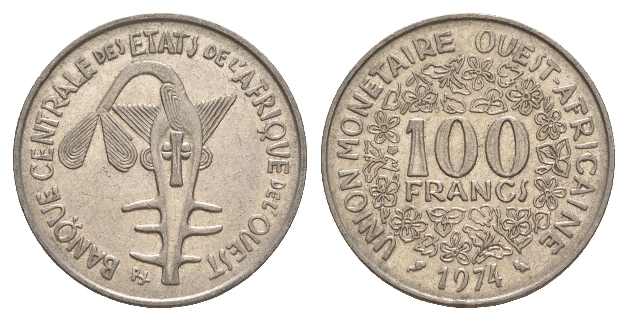 Западная Африка (BCEAO) 100 франков 1974 KM 4 никель 4650-747