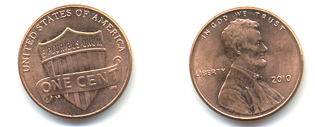 США 1 ЦЕНТ 2010 ЛИНКОЛЬН KM NEW цинк плакированный медью UNC 179-616