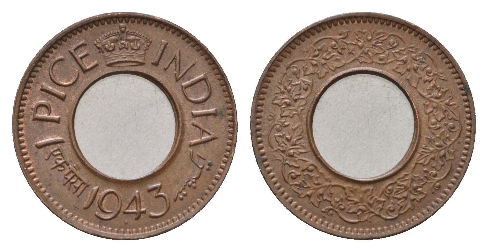 Британская Индия 1 пайс 1943 Георг VI (1936-1952) KM 533 бронза aUNC 4687-1043