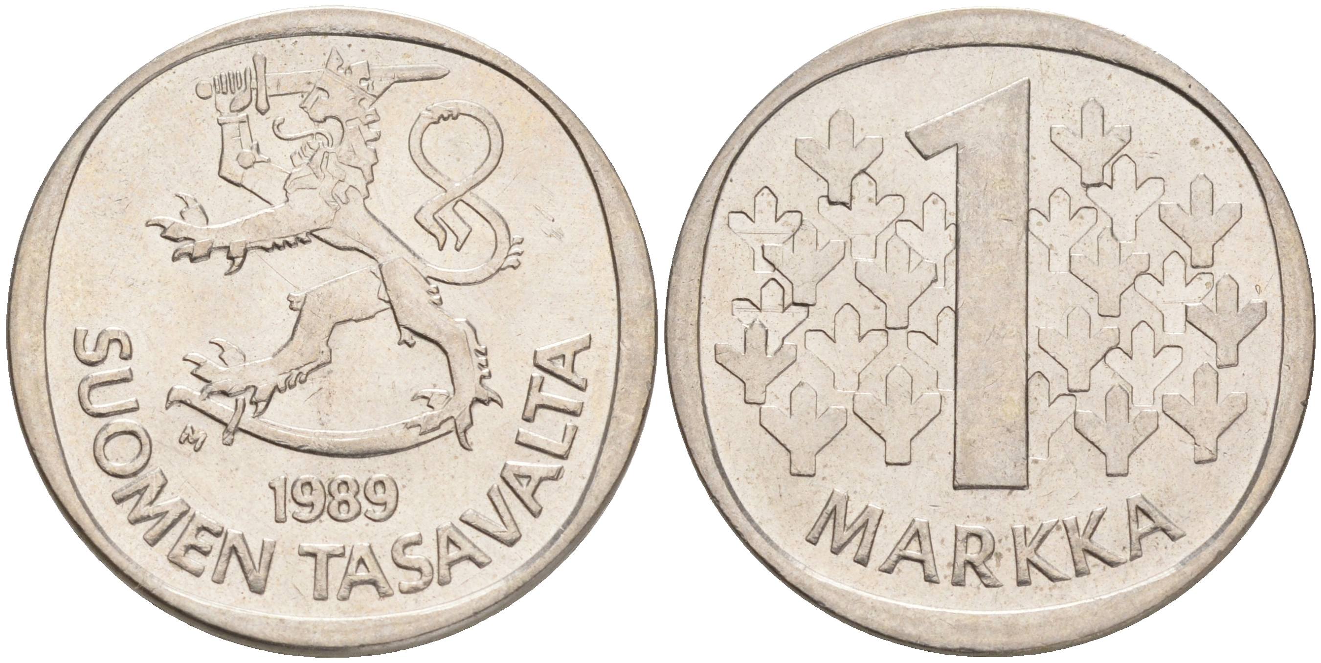 ФИНЛЯНДИЯ 1 МАРКА 1989 M KM 49а медно-никель 4556-827