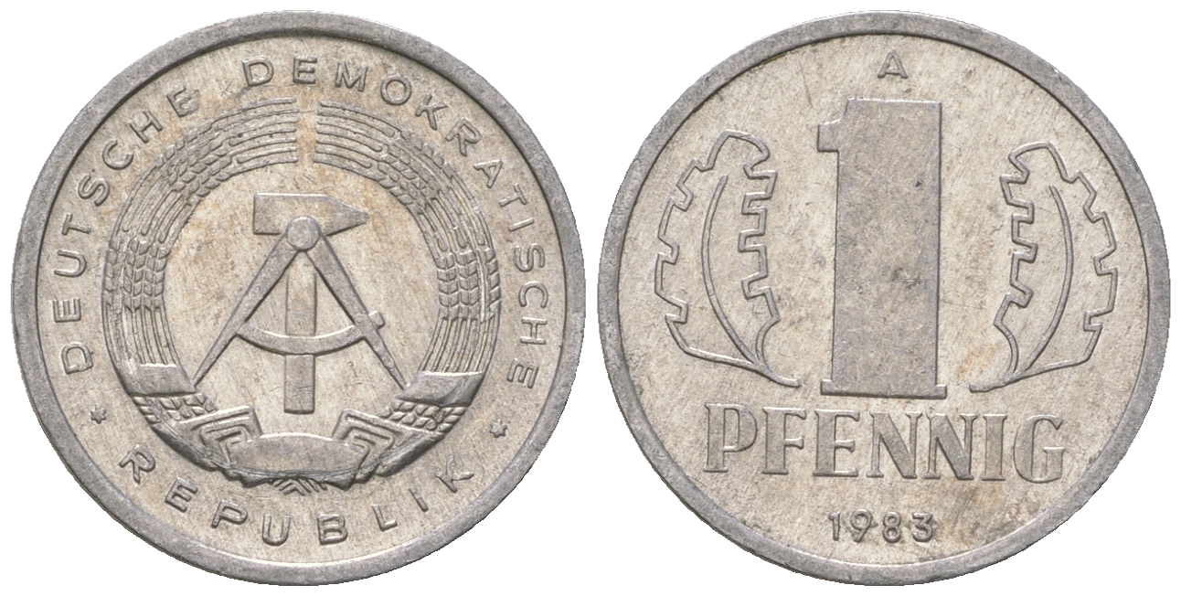 ГДР 1 пфенниг 1983 А KM 8.2 алюминий 4623-442