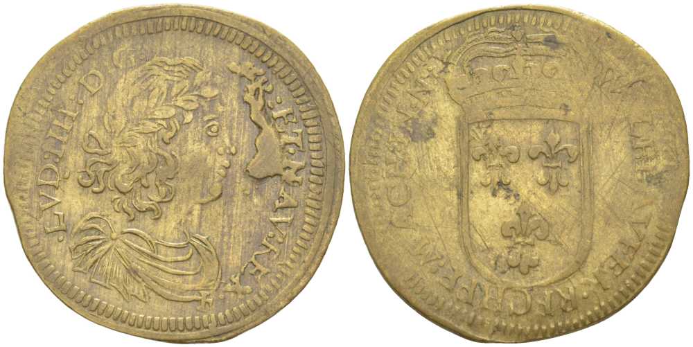 Франция жетон ND Людовик XIIII (1643-1715)  латунь    210-132
