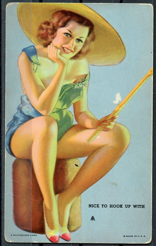 США открытка 1950-ые серия пинап (Pin-Up), приятно заняться с (Nice to hook up with) 6352-12-3-2