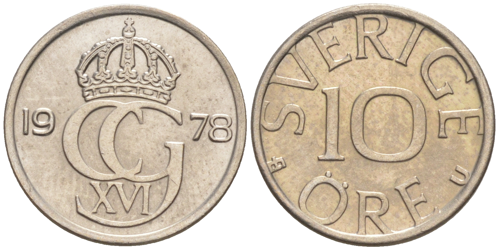 Швеция 10 эре 1978 Карл XVI Густав (1973- ) KM 850 медно-никель UNC 187-827