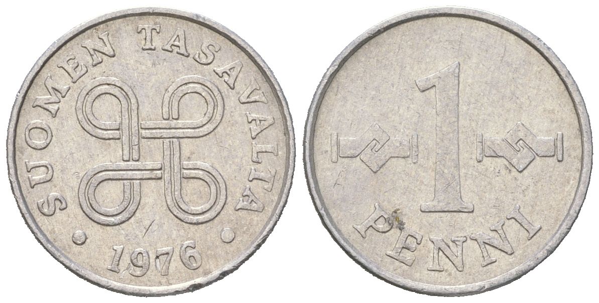 Финляндия 1 пенни 1976 KM 44a алюминий aUNC 4617-1256