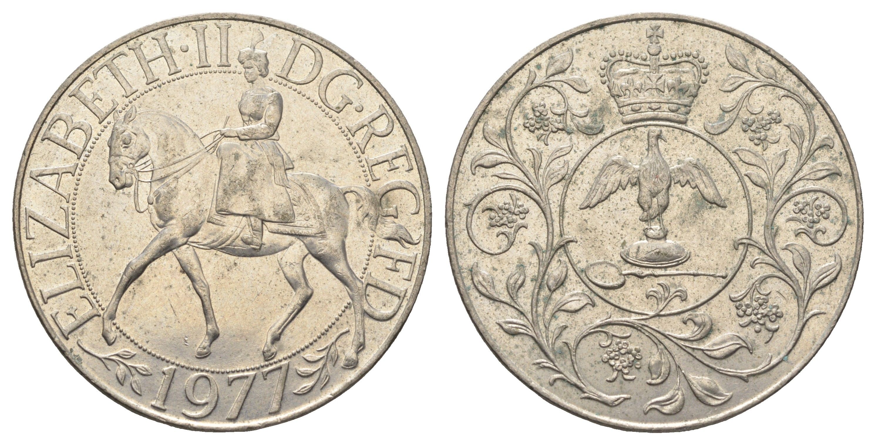 Великобритания 25 пенсов 1977 25 лет со дня коронации Елизаветы, Елизавета II (1952-2022) KM 894, Spink 4136 медно-никель 4386-931