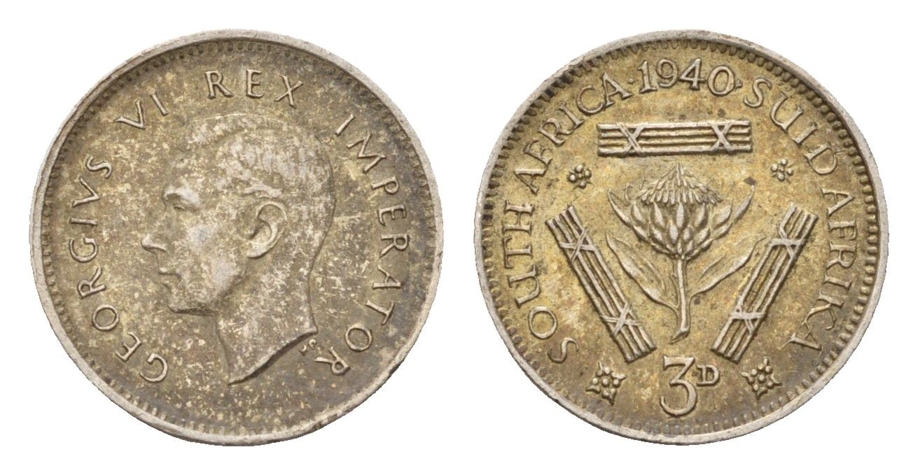 ЮАР 3 пенса 1940 Георг VI (1936-1952) KM 26 серебро 4669-647