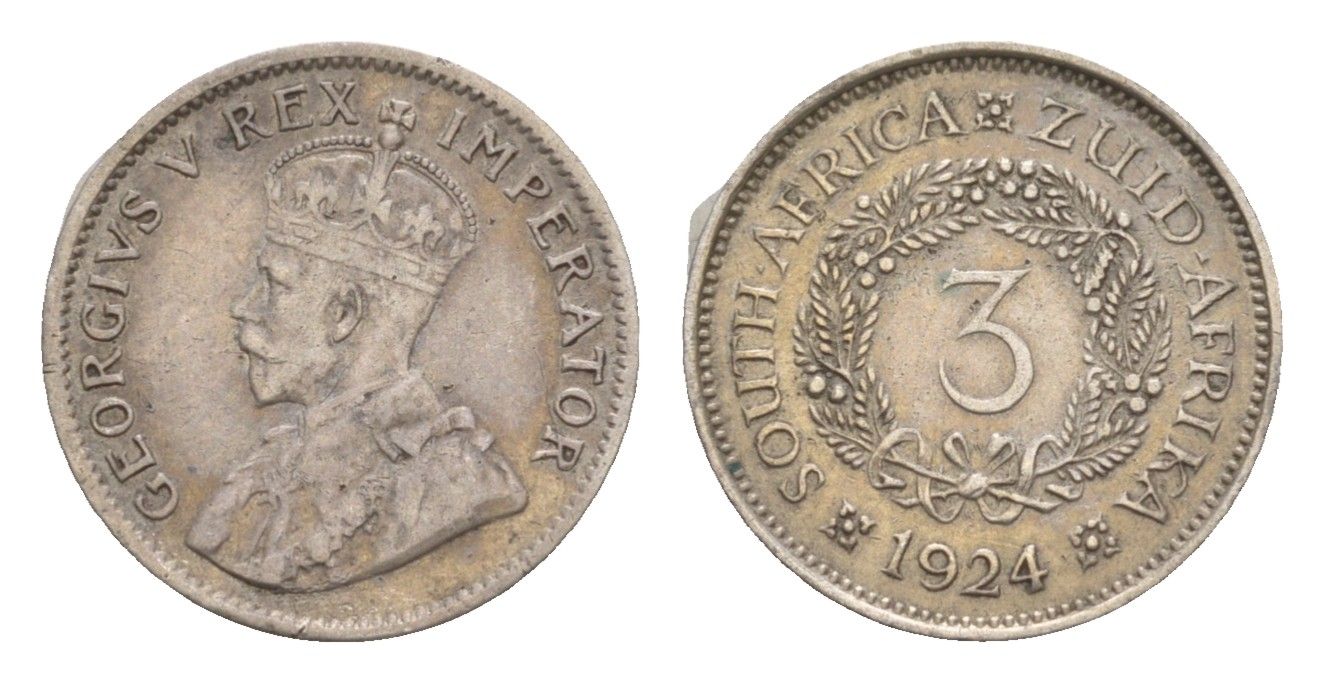 ЮАР 3 пенса 1924 Георг V (1910-1936) KM 15A серебро 1518-1212