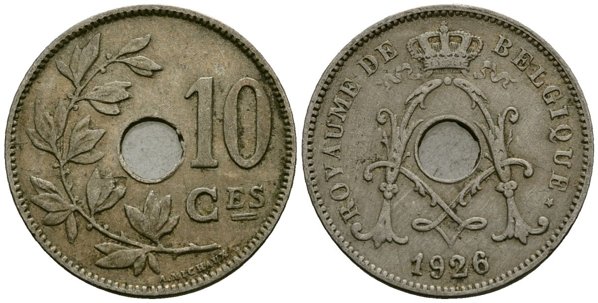 Бельгия 10 сантимов 1926 Belgique KM 85 медно-никель 4172-953