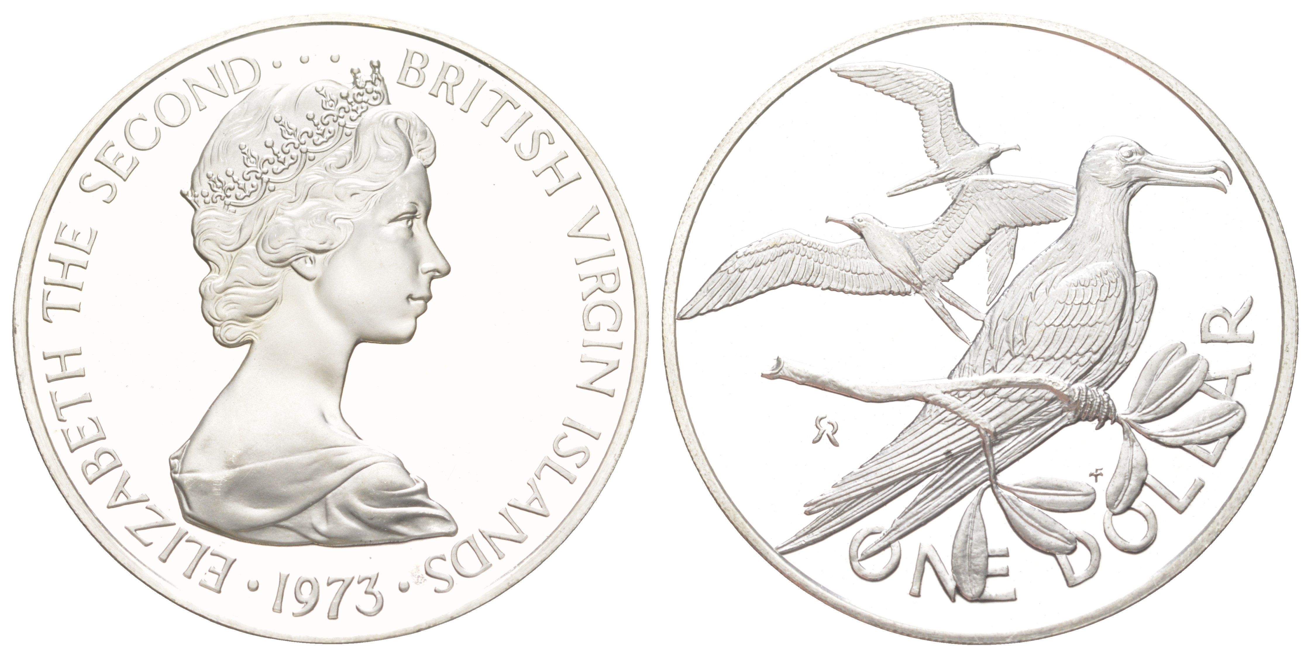 Британские Виргинские острова 1 доллар 1973 FM KM 6a серебро PROOF 441-1015