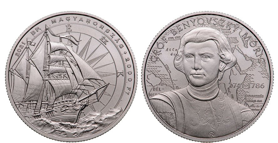Венгрия 2000 форинтов 2021 235 лет со дня рождения Мориса Бенёвски, короля Мадагаскара KM NEW медно-никель UNC 1077-4-12