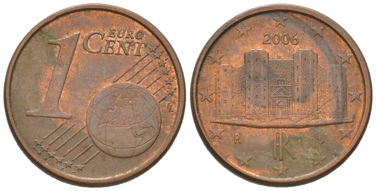 Италия 1 евроцент 2006 R KM 210 сталь плакированная медью 4580-248