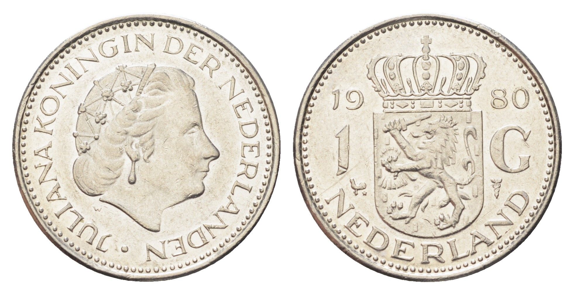 Нидерланды 1 гульден 1980 Юлиана (1948-1980) KM 184a никель 4706-1246