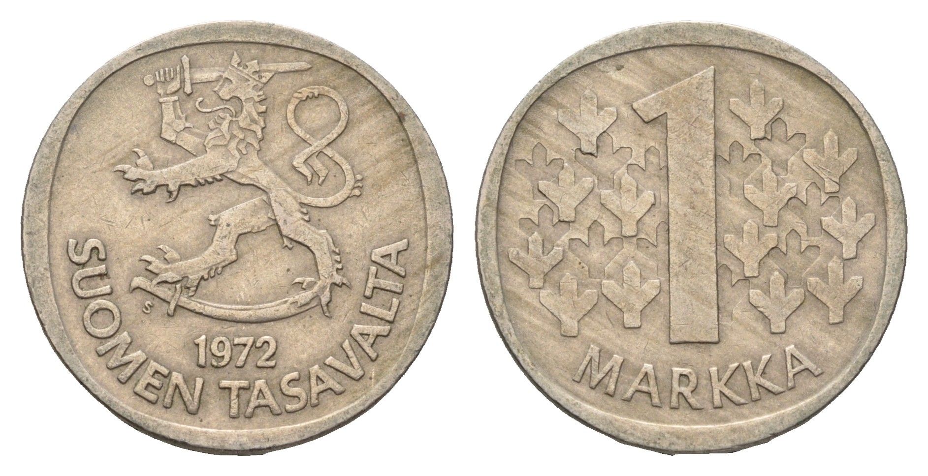 Финляндия 1 марка 1972 KM 49a медно-никель 4637-234