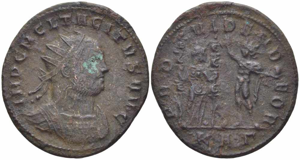 Римская Империя аврелианиан 276 Тацит PROVIDEN DEOR Сердика Very fine LV 2400 бронза 1073-16-77