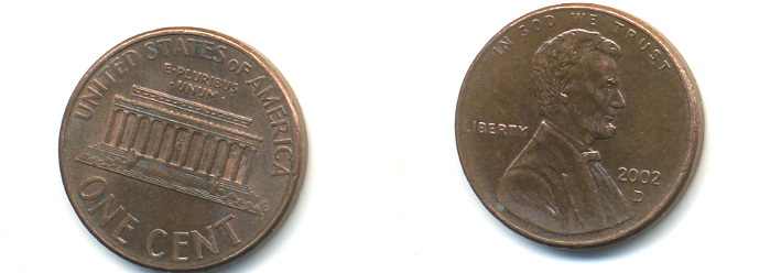 США 1 ЦЕНТ 2002 D ЛИНКОЛЬН KM 201b цинк плакированный медью 179-545
