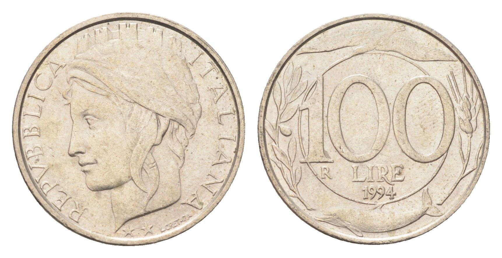 Италия 100 лир 1994 KM 159 медно-никель 4705-211