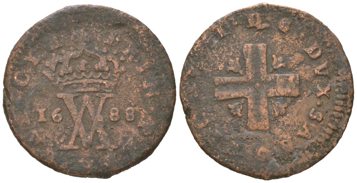 Савойя 1/4 сольдо 1688 KM 320 медь 441-1321