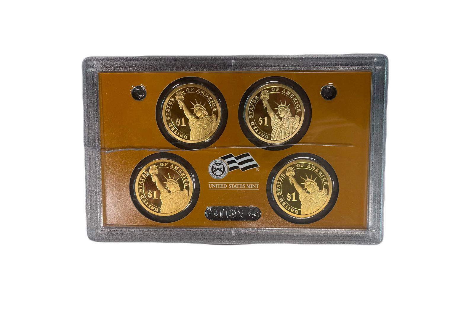 США набор из 4 монет (1 доллар) 2007 серия президенты США, в оригинальной упаковке KM 401, 402, 403 и 404 PROOF 5-4-1-09