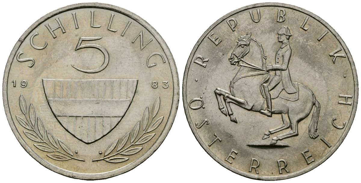 Австрия 5 шиллингов 1983 KM 2889a медно-никель 4138-443