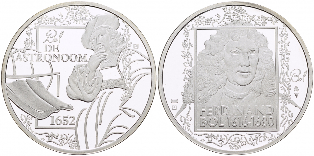 НИДЕРЛАНДЫ МЕДАЛЬ ФЕРДИНАНД БОЛЬ (1616-1680), КАРТИНА АСТРОНОМ 1652 ГОД, ДИАМЕТР 30 мм., ВЕС 9,42 гр. медно-никель 1087-2-41