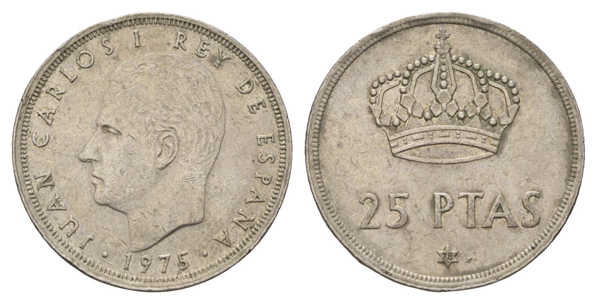 Испания 25 песет 1975 (78) Хуан Карлос I (1975-2014) KM 808 медно-никель 4707-411