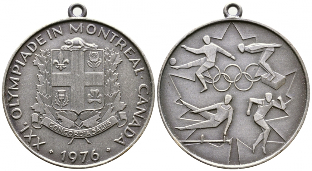 Канада медаль 1976 XXI Олимпийские игры в Монреале, с ушком, диаметр 40 мм.      1079-5-11