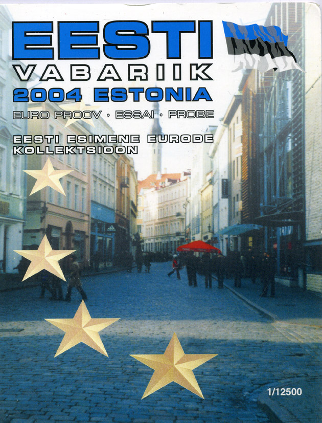 Эстония набор из 8 монет 2004 европробники, в оригинальном картонном буклете, тираж 12500 экз. 5-6-3-44