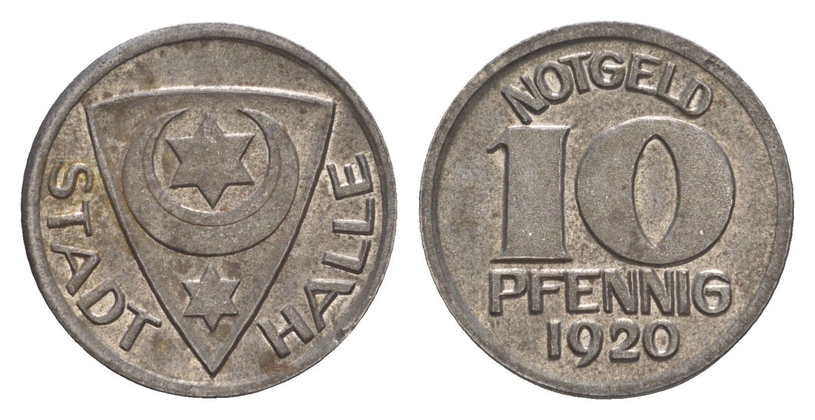 Галле 10 пфеннигов 1920 Funck 187.1, Men05 10324.1 железо 54-235