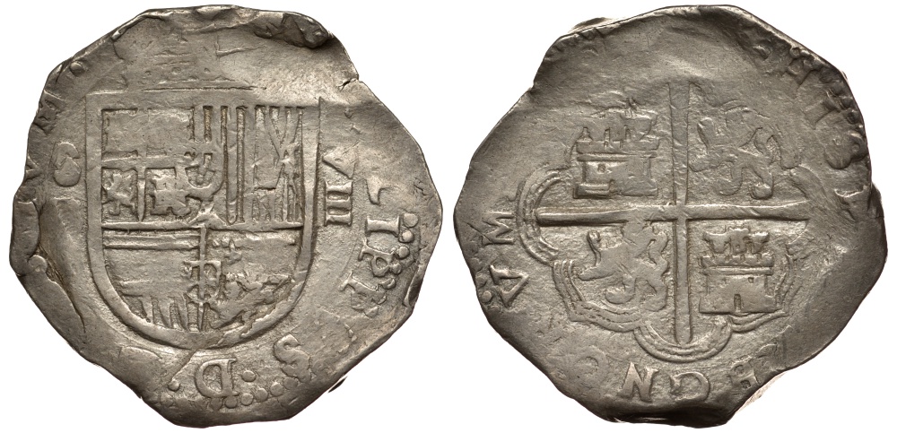 Испания 8 реалов 1611-1621 Сеговия КМ 54 серебро 00-000-00