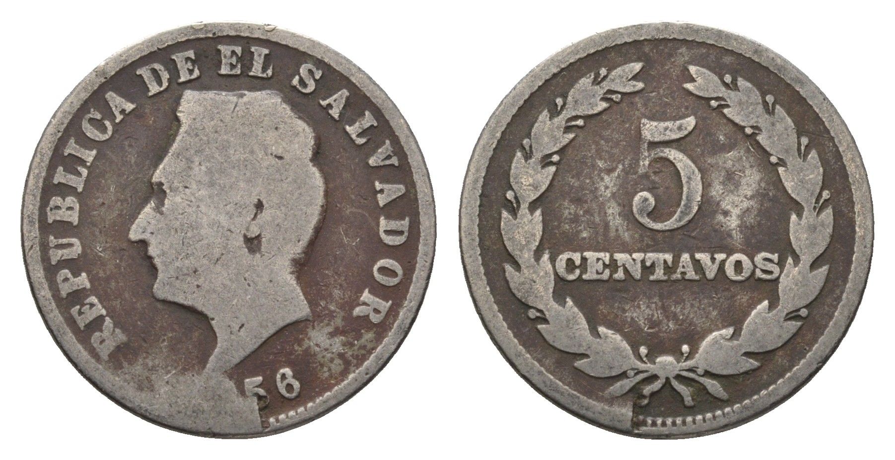 Сальвадор 5 сентаво 1956 KM 134 медно-никель 4663-717