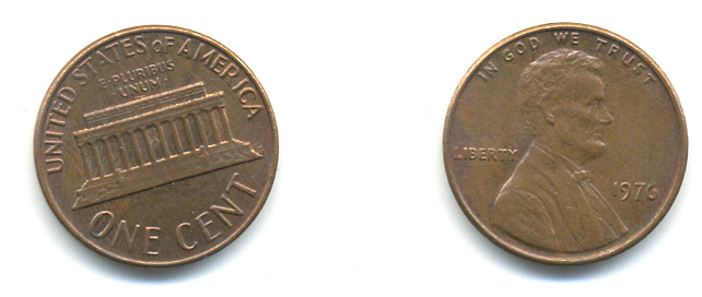 США 1 ЦЕНТ 1976 ЛИНКОЛЬН KM 201 медь цинк 179-335