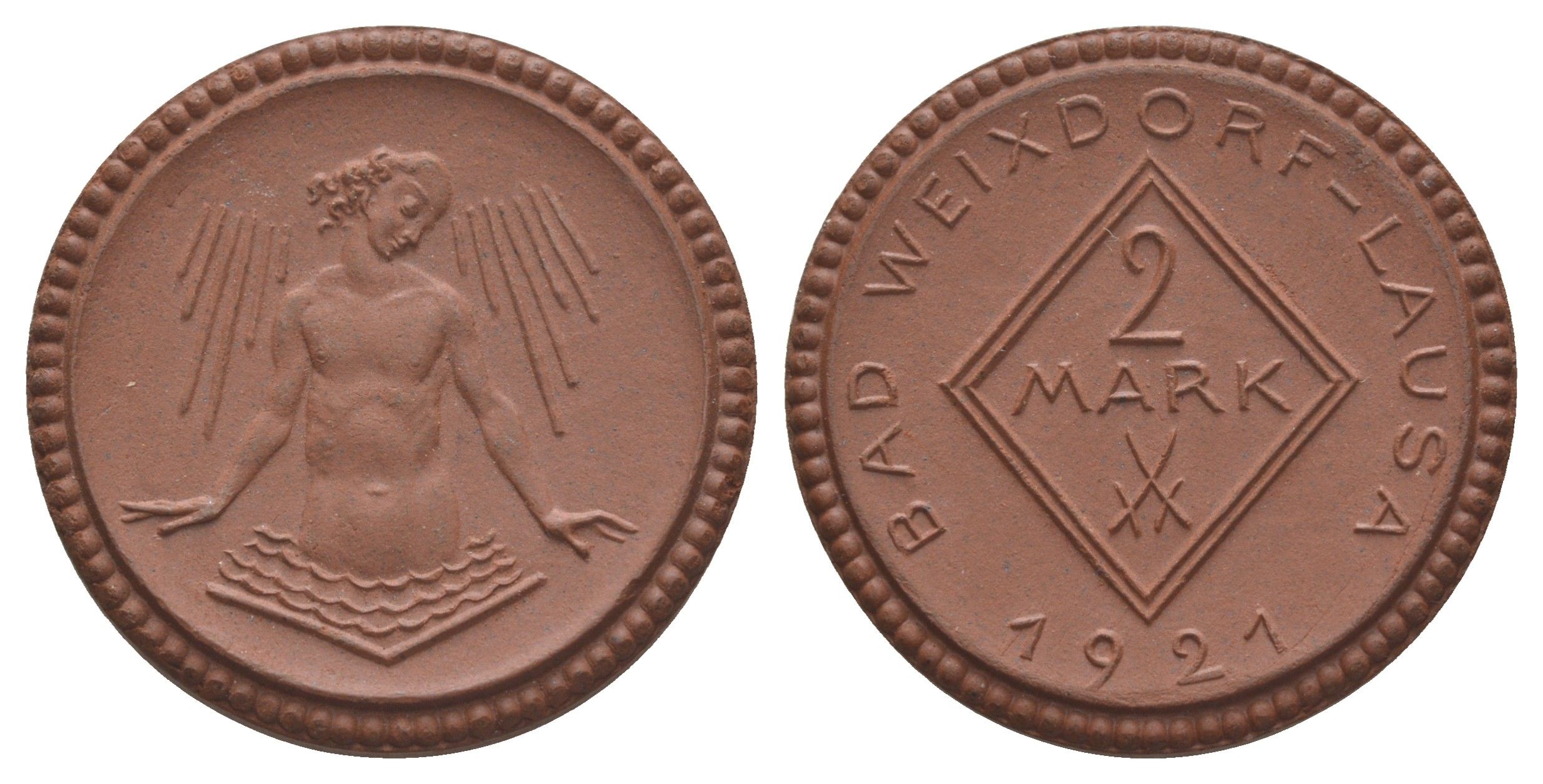 Вайсдорф-Лауза 2 марки 1921 Men05 26467.18 фарфор 1094-9-75