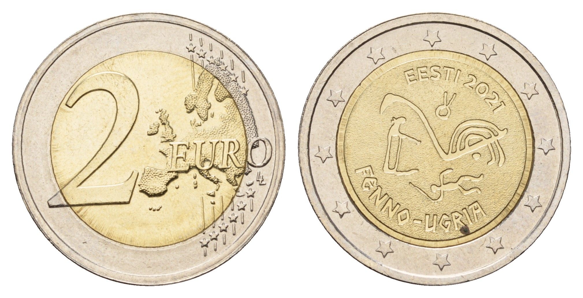 Эстония 2 евро 2021 Финно-угорские народы KM 97 биметалл UNC 67-426