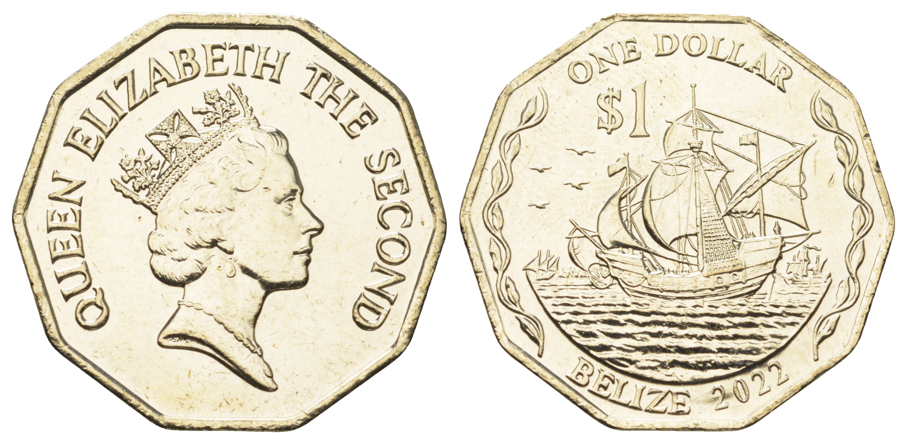 Белиз 1 доллар 2022 Екатерина II (1952-2022), корабли KM 99 никель латунь  UNC  M86-10