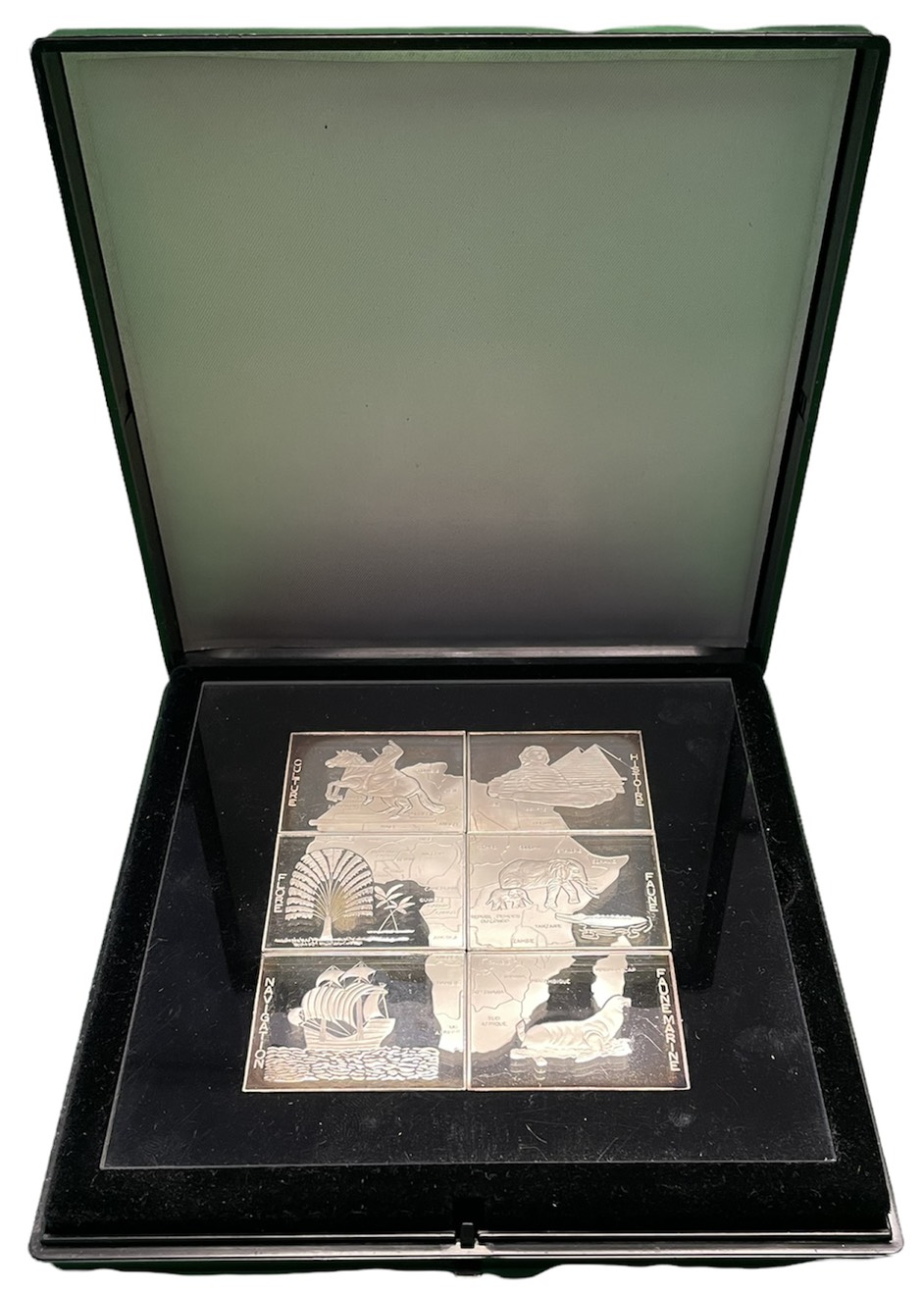 Конго набор из 6 монет по 1000 франков 1997 монеты пазл, Африканский континент, в оригинальной коробке серебро PROOF 4-3-1-01