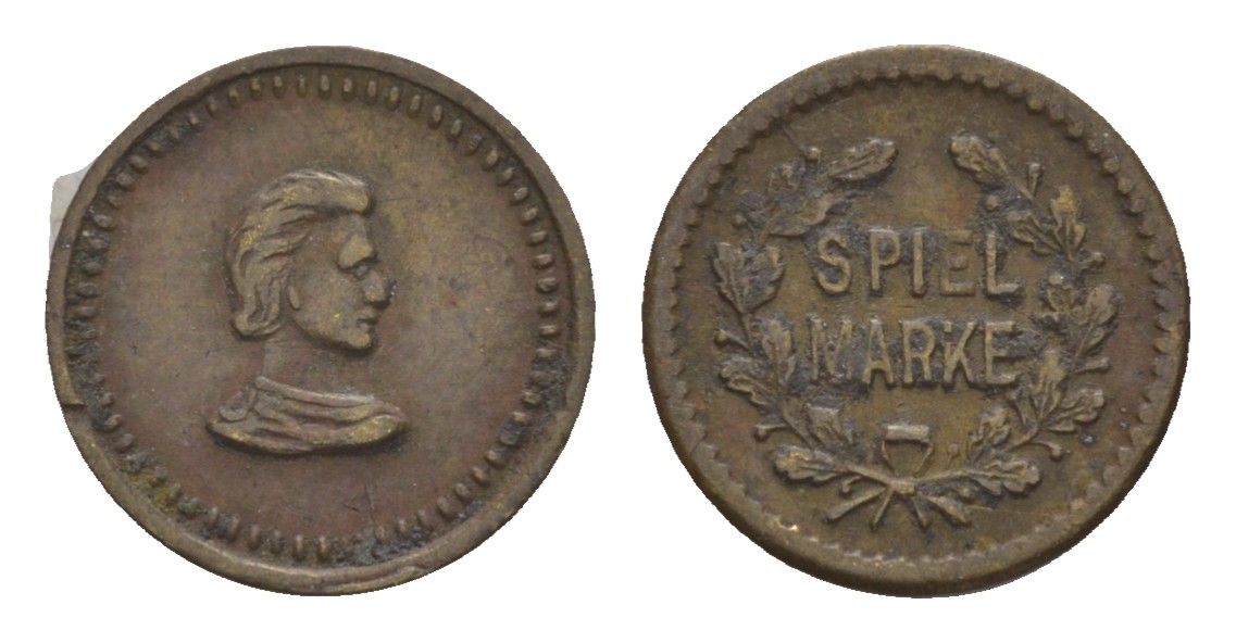 Германия игровой жетон ND диаметр 13,25 мм, вес 0,8 гр бронза 4651-1236