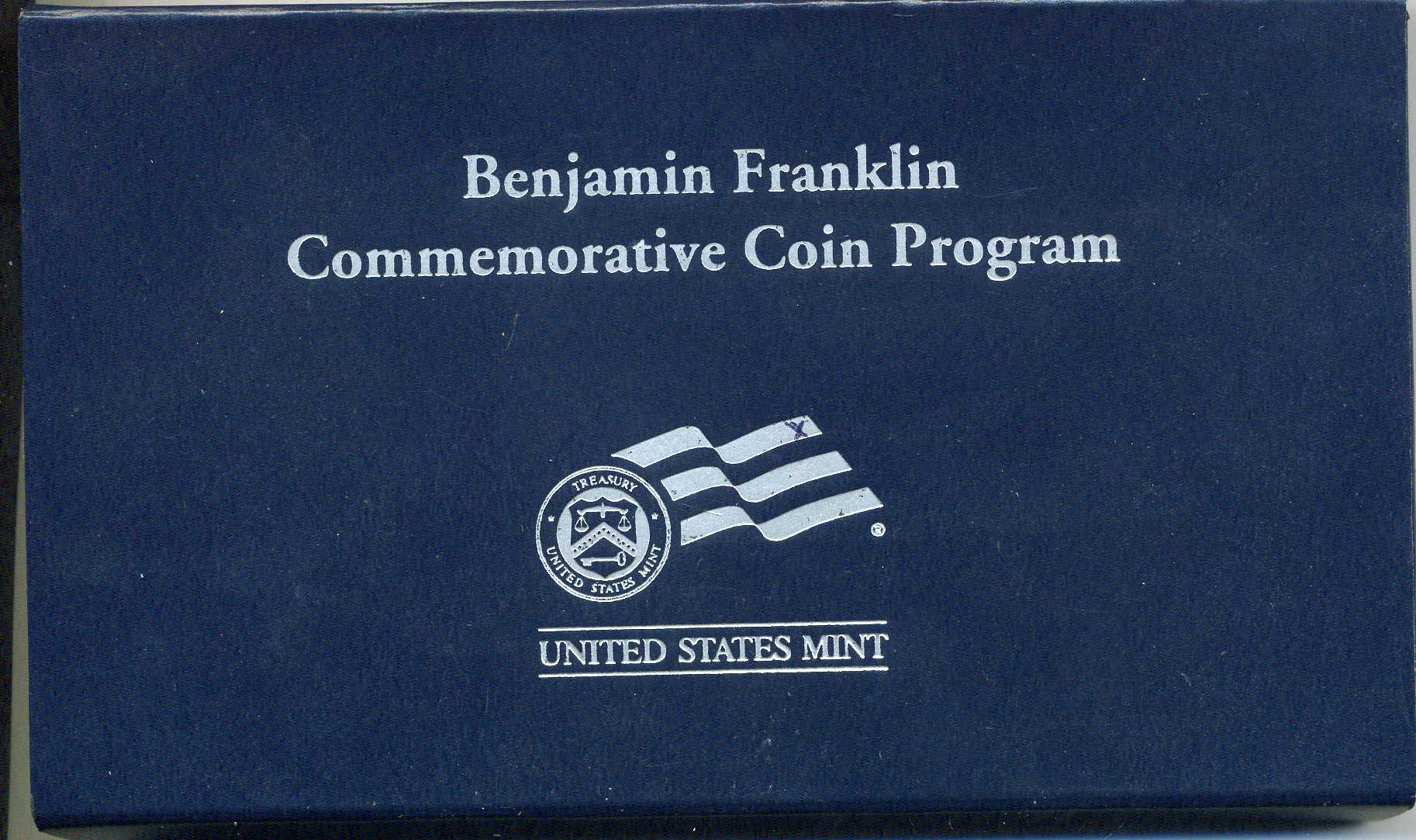 США 1 доллар 2006 Р, 300 лет со дня рождения Бенджамина Франклина, в оригинальной коробке, сертификат KM 387 серебро PROOF 00-00