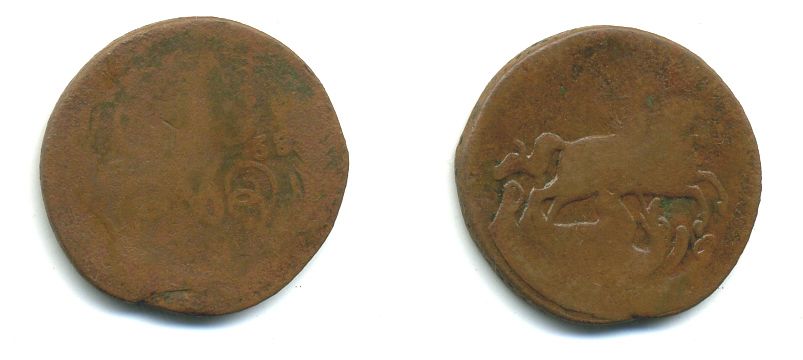 РОССИЯ 1 КОПЕЙКА 1758 медь 61-237