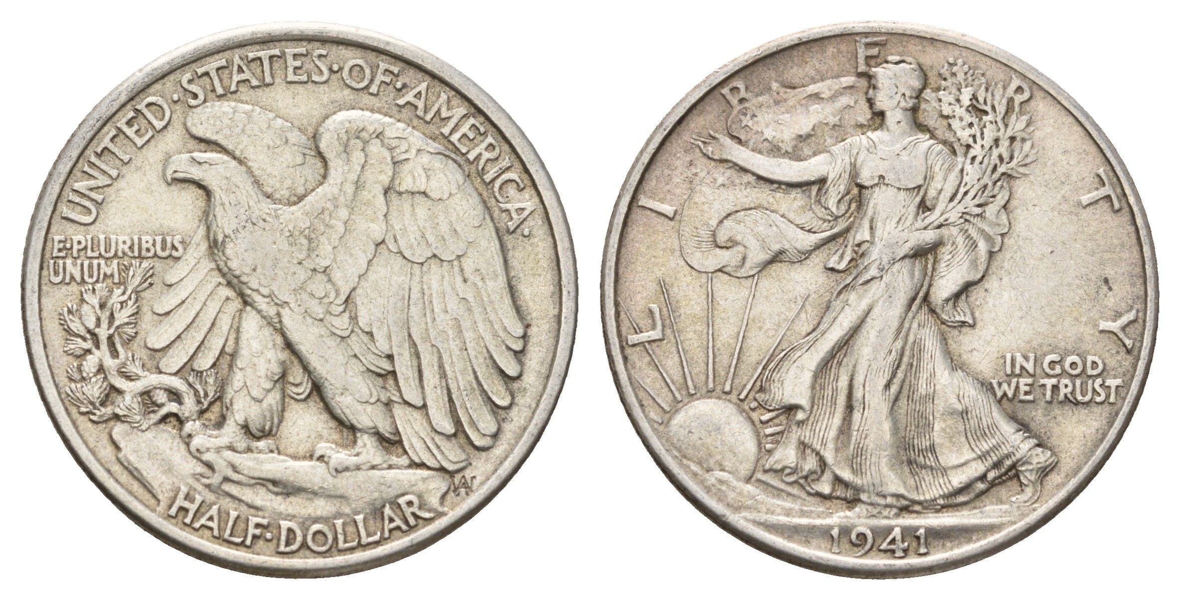 США 1/2 доллара (50 центов) 1941 KM 142 серебро 4127-2145