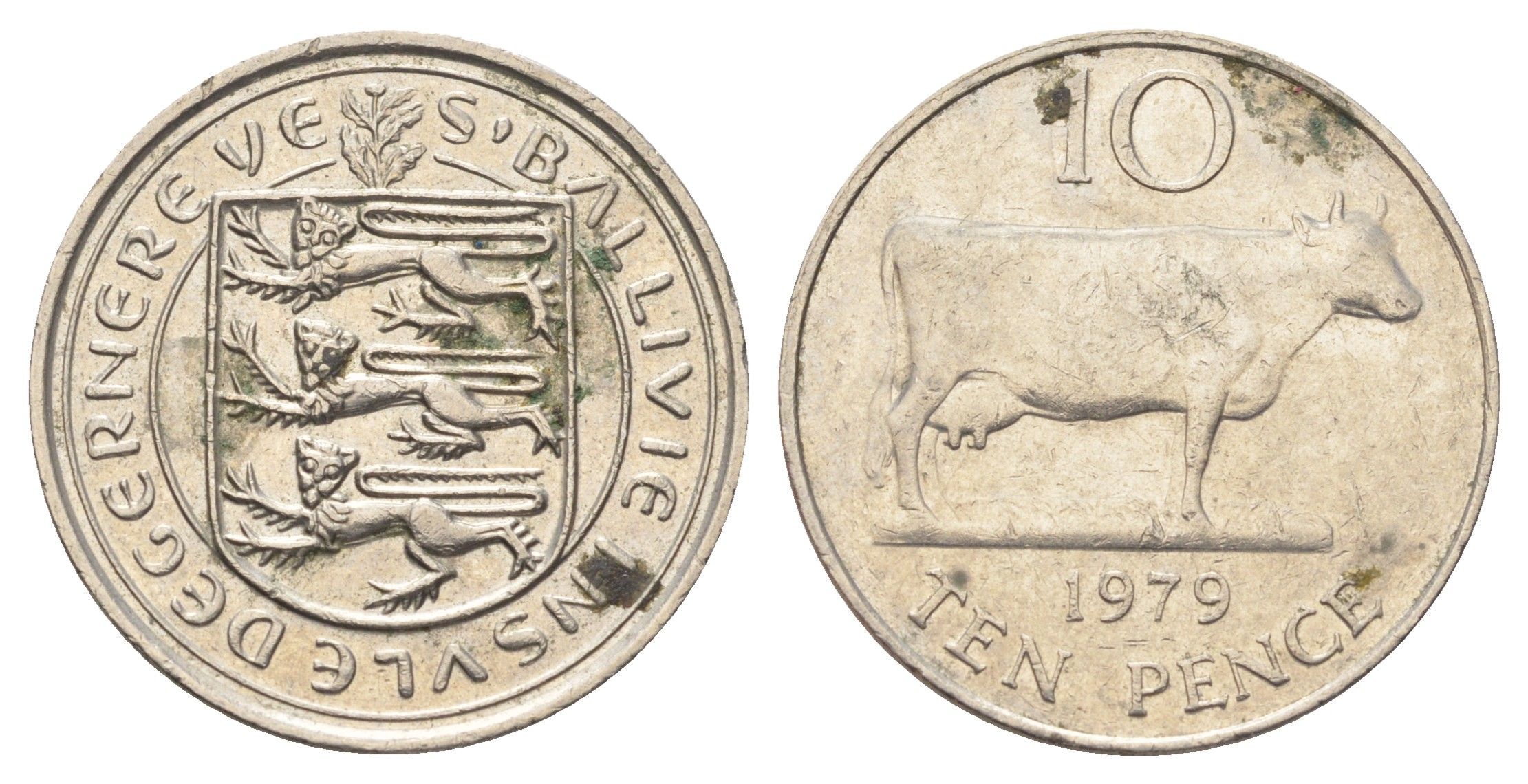 Гернси 10 пенсов 1979 Гернсийская корова KM 30 медно-никель 4692-1012