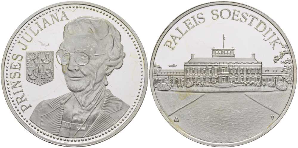 НИДЕРЛАНДЫ МЕДАЛЬ ND ПРИНЦЕССА ЮЛИАНА, ДВОРЕЦ СУЗДЕЙК, ДИАМЕТР 38 ММ., ВЕС 25 ГР. серебро PROOF 1076-9-11