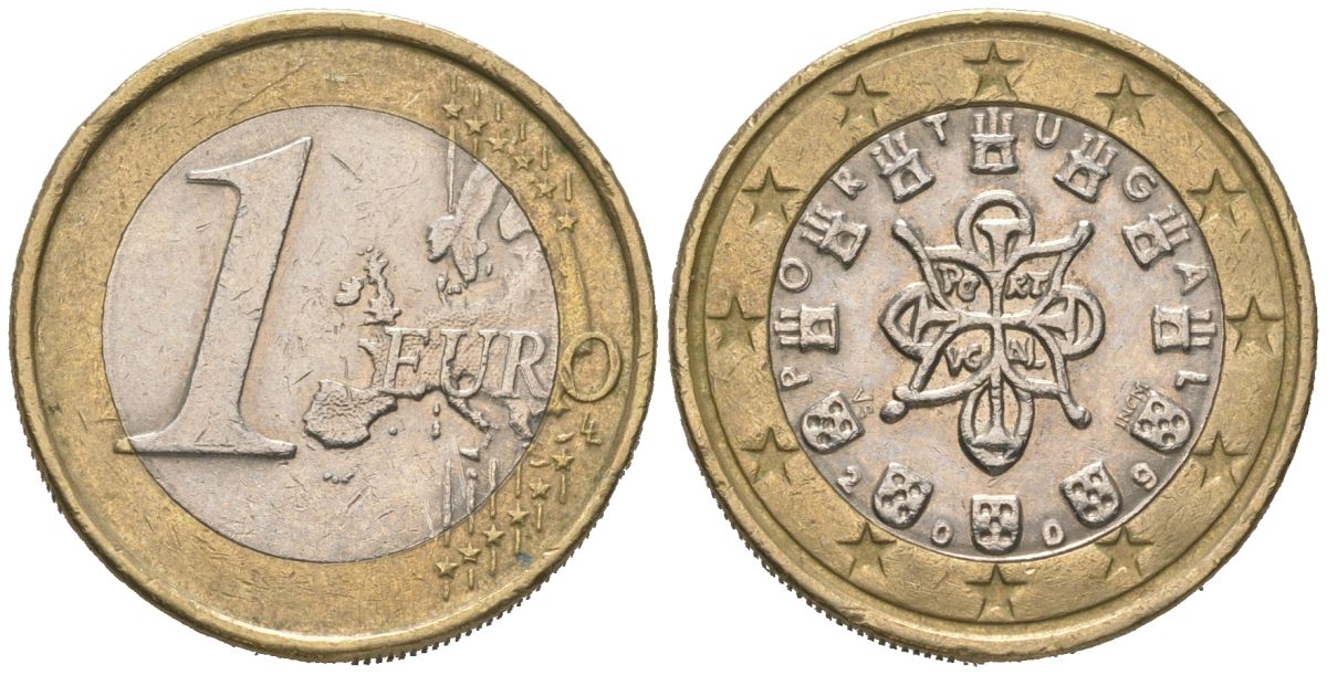 Португалия 1 евро 2009 INCM KM 766 биметалл 4604-1036